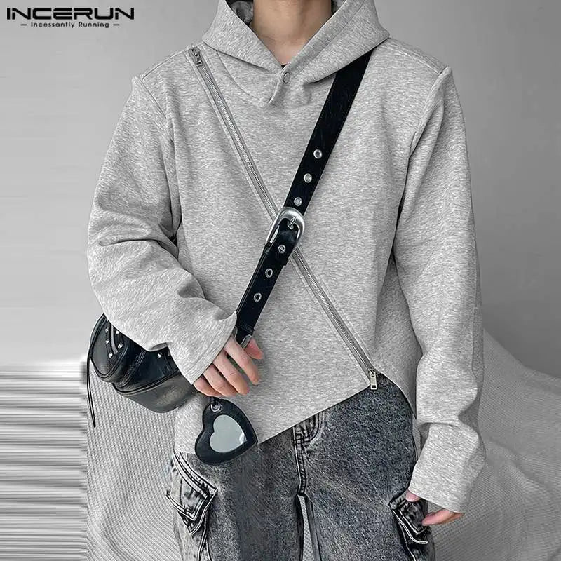 Fashion Mens Sweatsuits Solid Casual Long Sleeve Pocket Hoodies Out