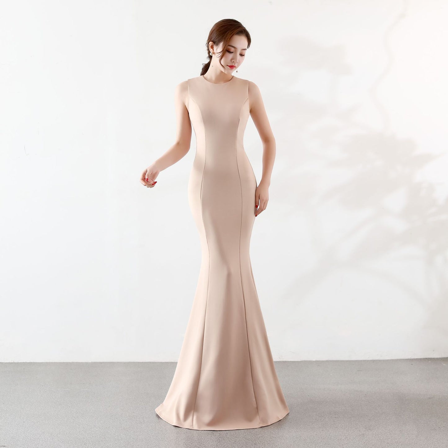 Toast Dress Bride Wedding Long Cocktail Elegant Fishtail Engagement Bridal Evening Dress Women