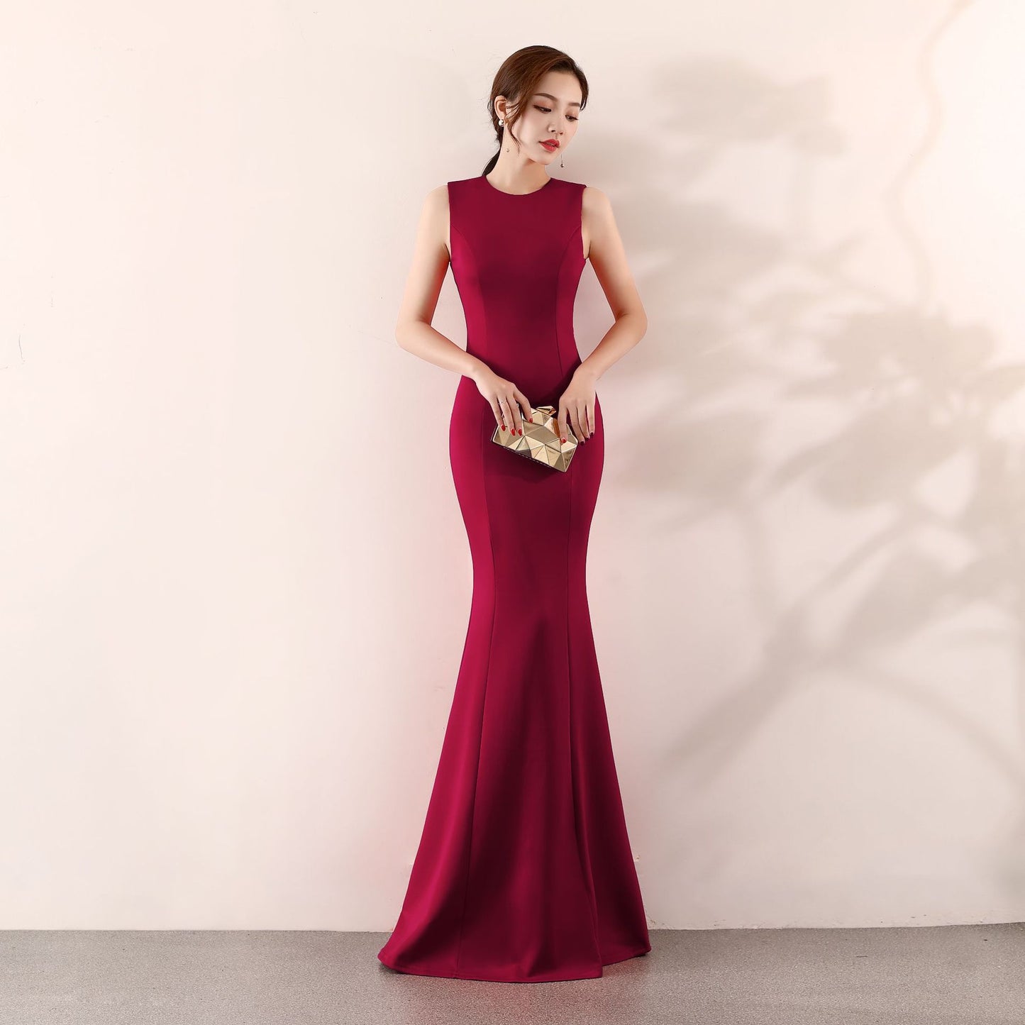 Toast Dress Bride Wedding Long Cocktail Elegant Fishtail Engagement Bridal Evening Dress Women