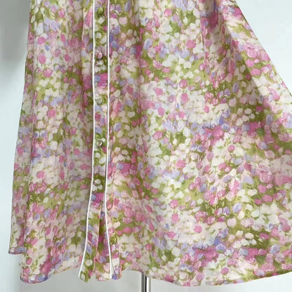 Robe chemise longue à manches longues et col imprimé pour femme, style bohème, élégante, coupe trapèze, printemps-automne