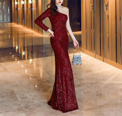 Women Dress Fairy Dream Socialite Gathering Party Evening Dress Sexy Long Slimming Toast Dress Bride Formal Gown