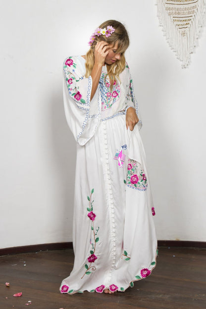 Robe brodée étonnante élégante pour vacances à la mer pour femmes, printemps et été