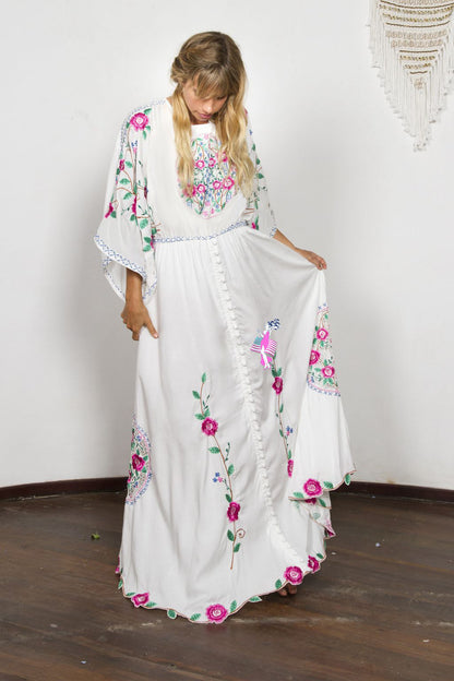 Robe brodée étonnante élégante pour vacances à la mer pour femmes, printemps et été