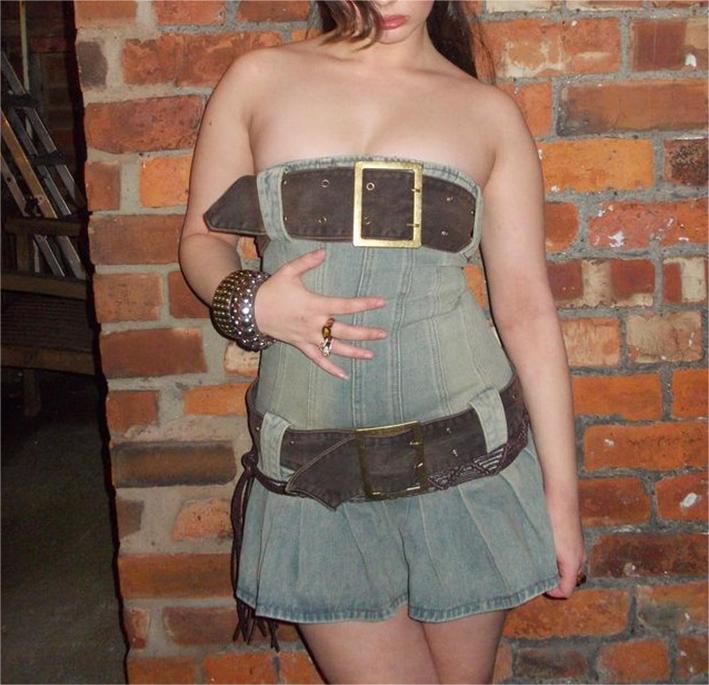 Été millénaire Sexy rétro Super large ceinture détachable Denim plissé bustier tubulaire robe en jean femmes