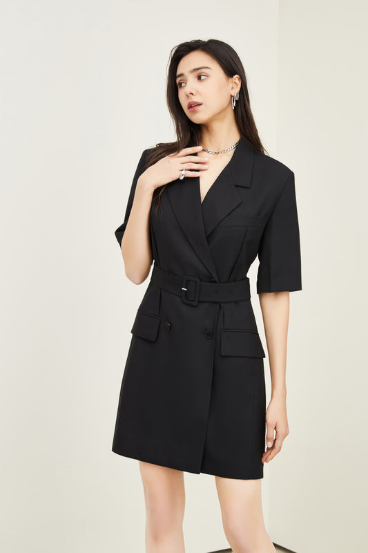 Office Suit Dress Spring Summer Waist Controlled Mid Length Dress Women