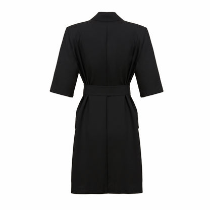 Robe de costume de bureau printemps été taille contrôlée robe mi-longue femme