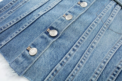 Corset en Denim pour femmes, haut tubulaire, vêtements d'intérieur Sexy, Design à boutonnage, vêtements pour femmes, début du printemps