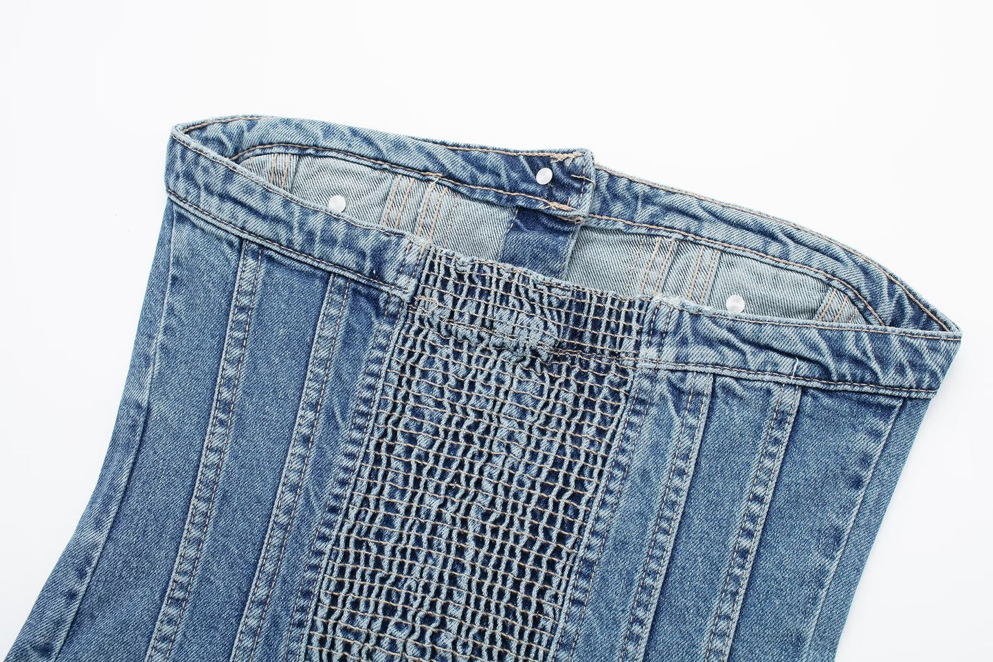 Corset en Denim pour femmes, haut tubulaire, vêtements d'intérieur Sexy, Design à boutonnage, vêtements pour femmes, début du printemps