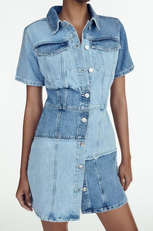 Vêtements d'été pour femmes, robe salopette en Denim rétro, amincissante, taille haute, Design