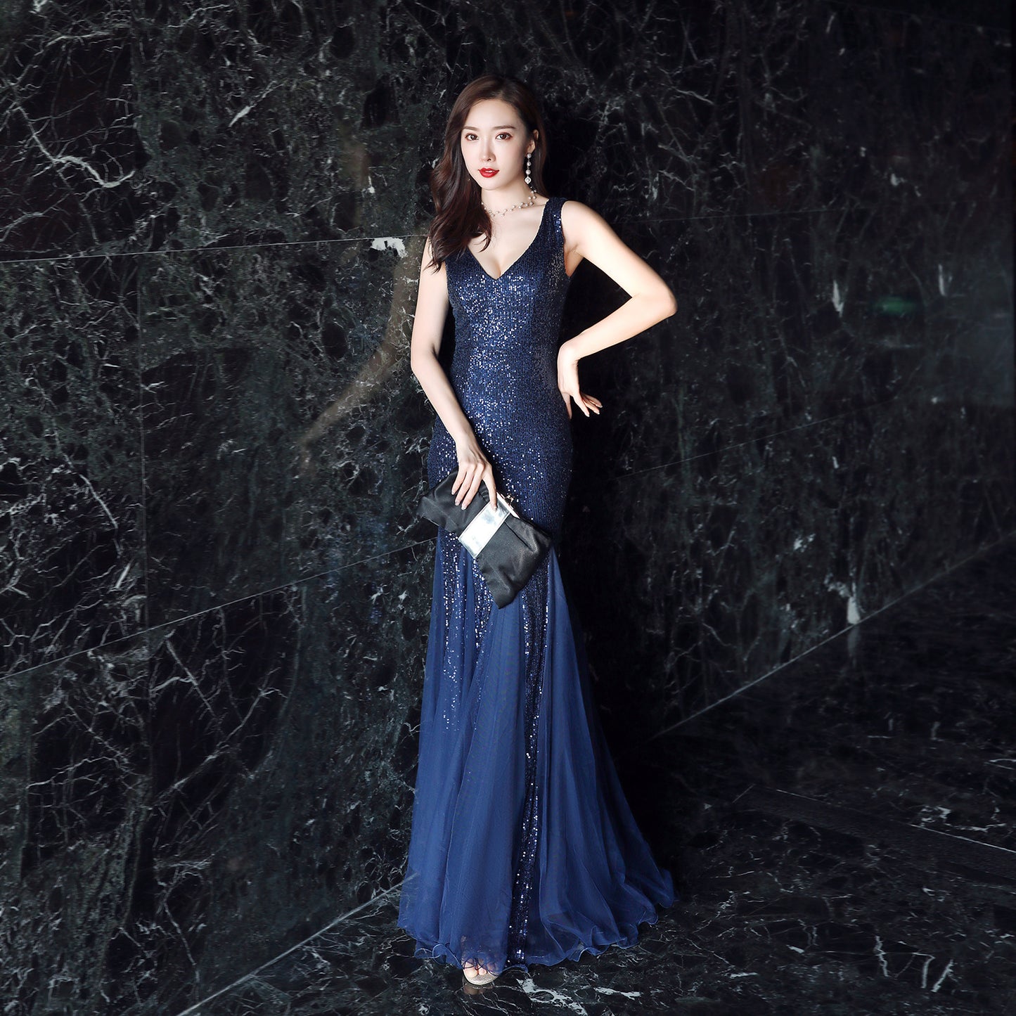 Evening Dress Women Cocktail Elegant Annual Meeting Long Fishtail Sexy Dress