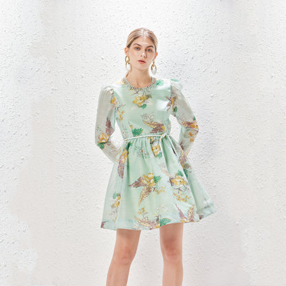 Women Spring And Autumn Print Holiday Dress Short For Women