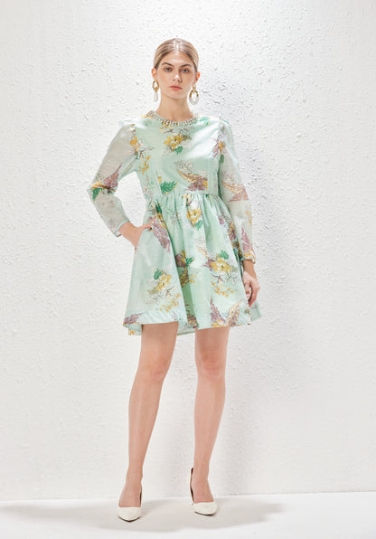 Women Spring And Autumn Print Holiday Dress Short For Women