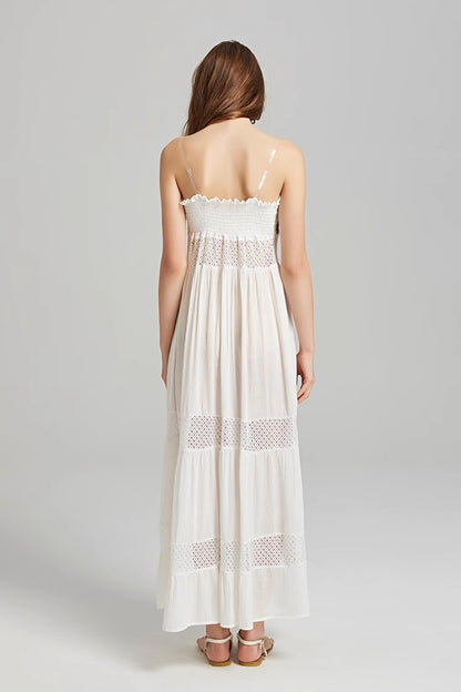 Women Summer Embroidered Strapless Dress