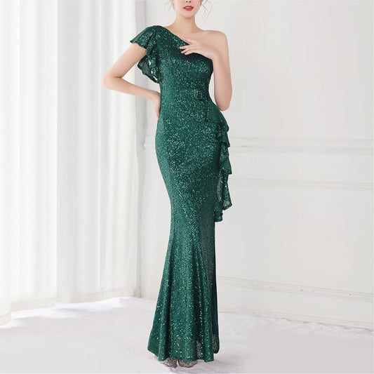 Women Dress Fairy Dream Socialite Gathering Party Evening Dress Sexy Long Slimming Toast Dress