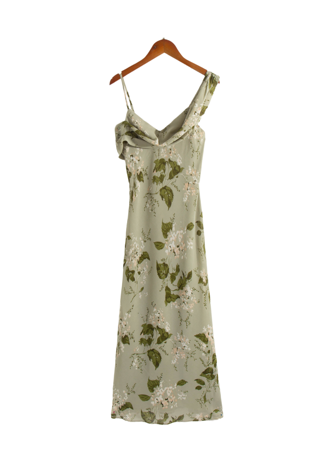 Winter Retro Asymmetric Design Swing Collar Printing Slip Dress Maxi Dress