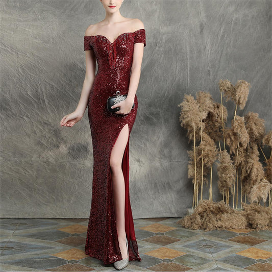 Women Dress Fairy Dream Socialite Gathering Party Evening Dress Sexy Long Slimming Toast Dress