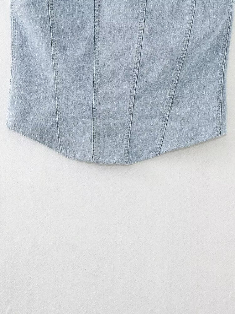 Automne Femmes Vêtements Denim Corset