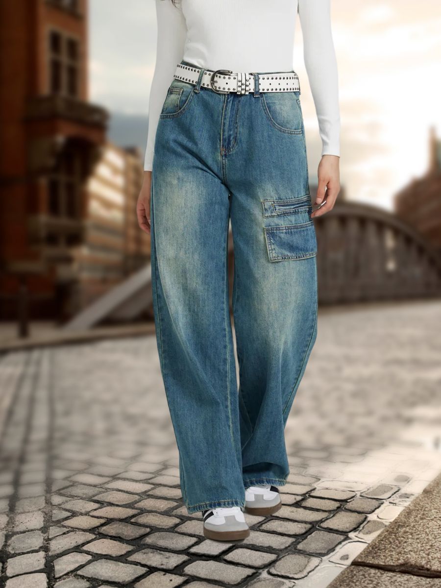 Salopette rétro taille haute amincissante, pantalon en Denim assorti à tout, à la mode, printemps été