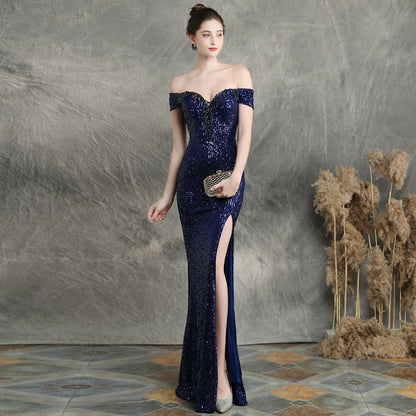 Women Dress Fairy Dream Socialite Gathering Party Evening Dress Sexy Long Slimming Toast Dress