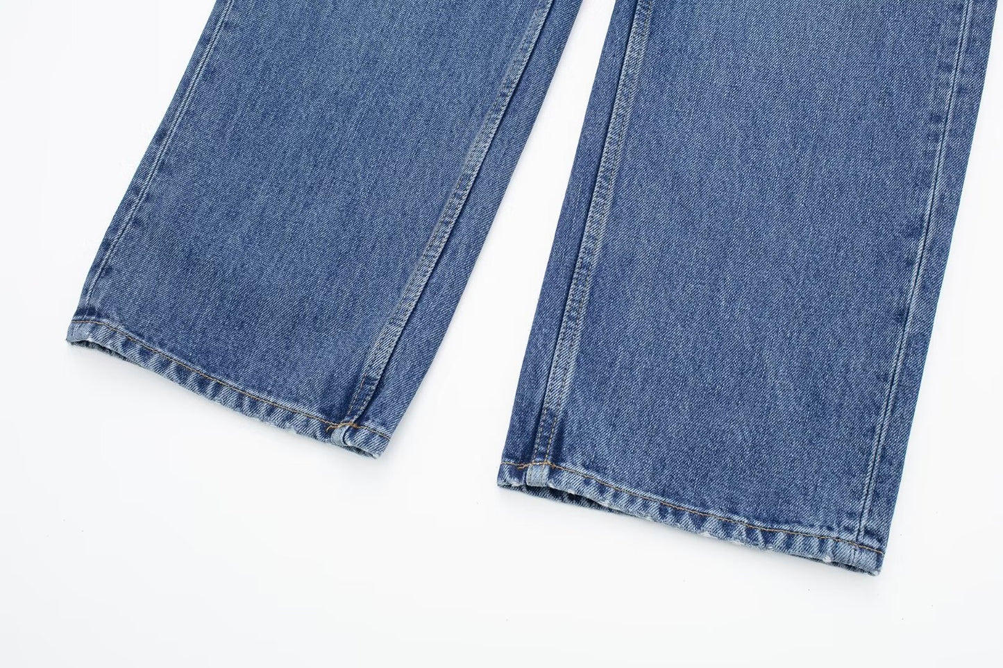 Taille haute minceur pantalon à jambe droite étroite jean à jambes larges ample femmes décontracté tout assorti pantalon à jambe droite