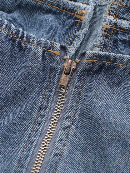 Vêtements pour femmes, haut tubulaire en jean avec ceinture, coupe cintrée