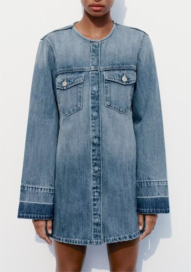 Denim femmes printemps automne vêtements rétro à manches longues tenue décontractée ample