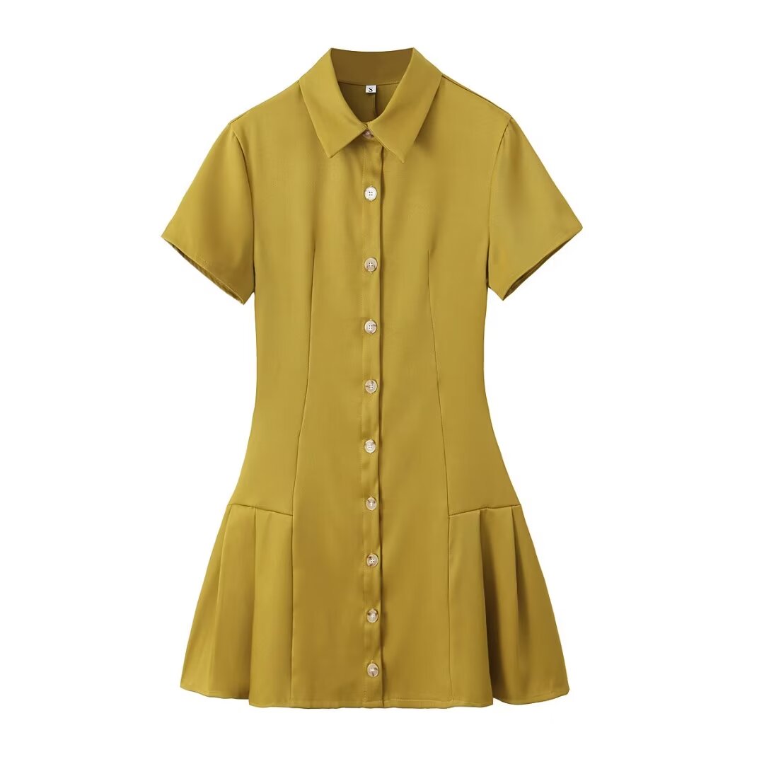 Spring Simple Mini Shirt Dress