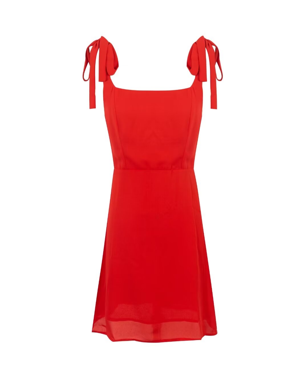 Robe camisole rouge à lacets, robe trapèze amincissante d'été