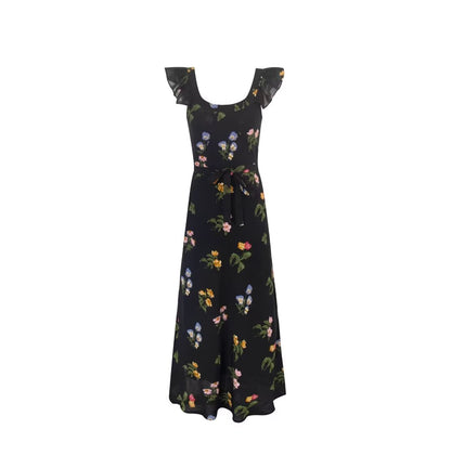 Robe à bretelles imprimée florale pour femmes, vêtements de printemps, plantes florales