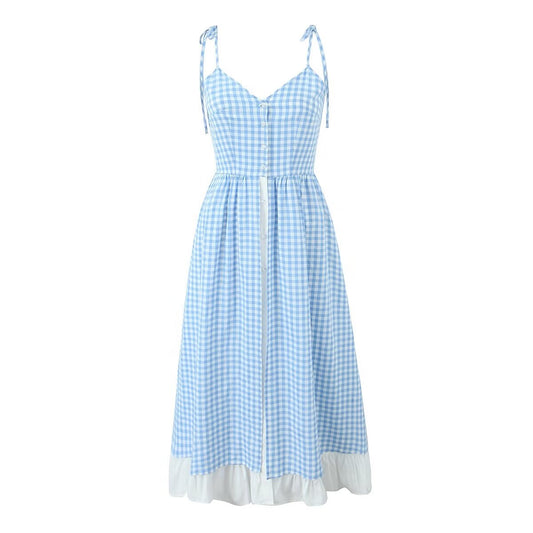 Robe d'été à col en V pour femmes, tenue de vacances féerique française, Maxi, robe de plage