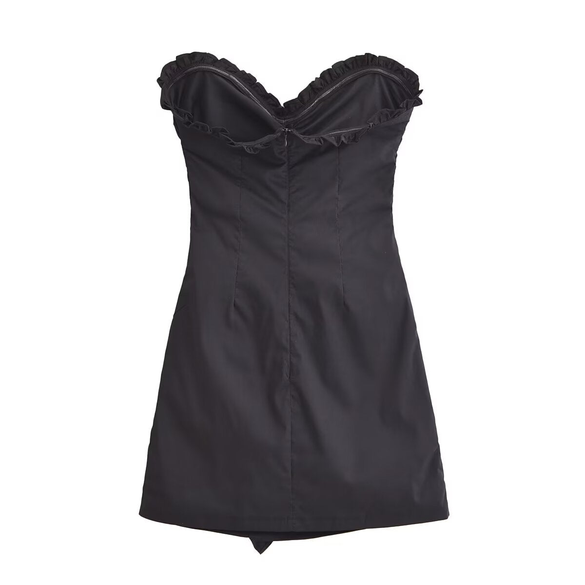 Printemps femmes coupe ajustée plissée décoration Mini robe