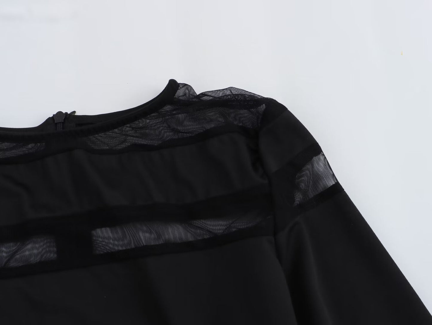 Robe d'été à manches longues pour femmes, vêtements élégants, légèrement matures, panneau noir