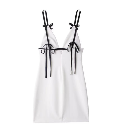 Women Clothing Summer Sexy Sexy Backless White Cami Dress