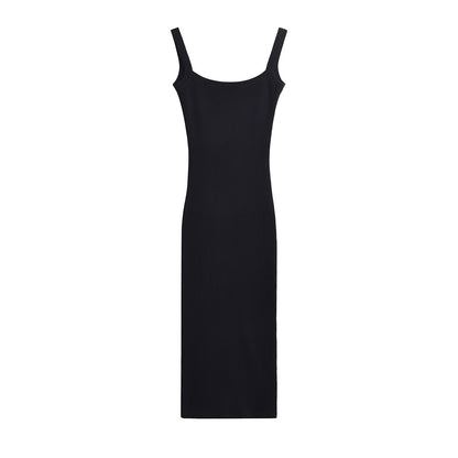 Vêtements d'été pour femmes, coupe ajustée, amincissante, Simple, couleur unie, robe Maxi