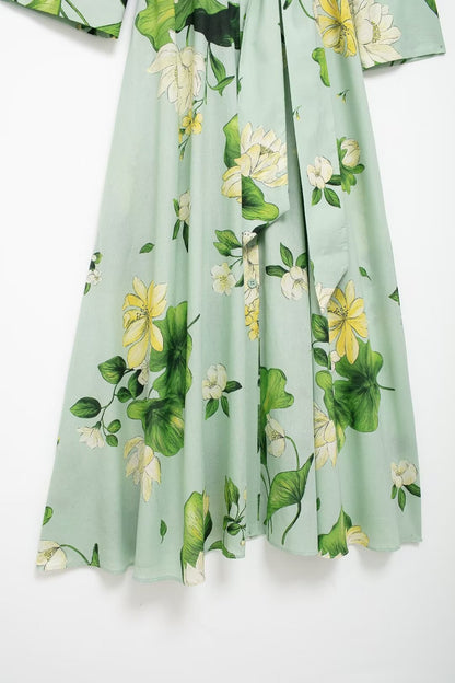 Robe chemise décontractée à imprimé floral rétro pour femmes