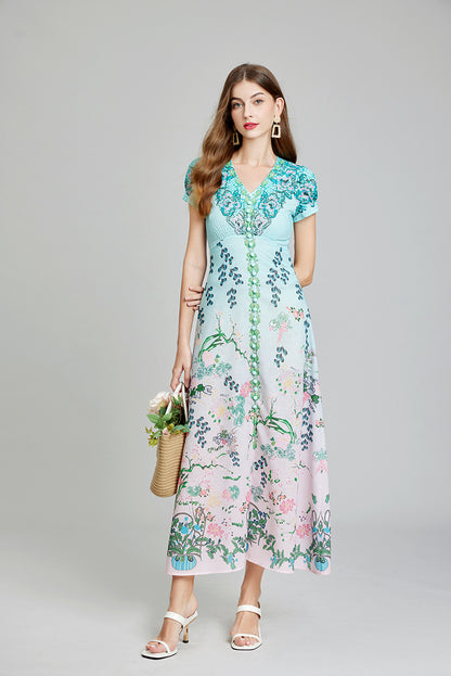 Women Summer Printed Daily Elegant A Line Maxi Dress