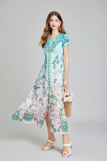 Women Summer Printed Daily Elegant A Line Maxi Dress