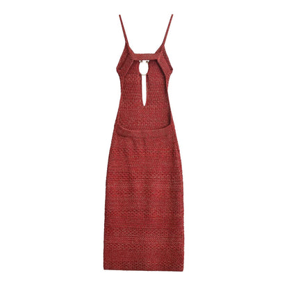 Women Sexy Slim Fit Spaghetti Straps Knitted Dress