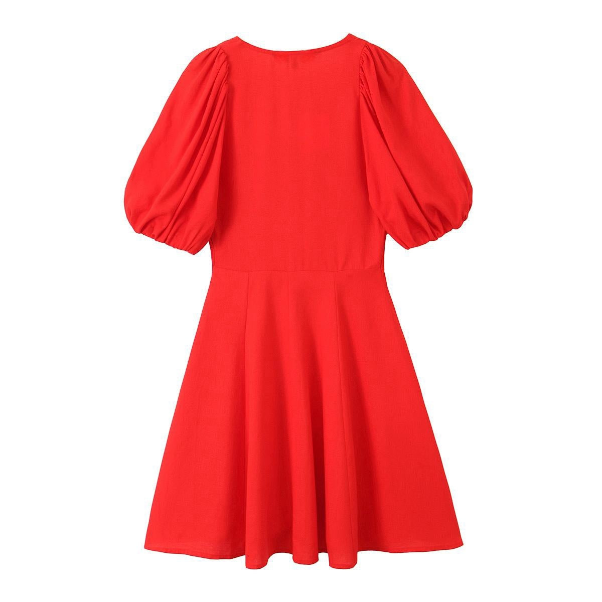 Women Clothing Summer Elegant Slightly Mature Linen Blended Midi Dress Dress