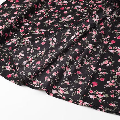 Ropa de verano para mujer Vestido casual con tirantes florales de cintura alta