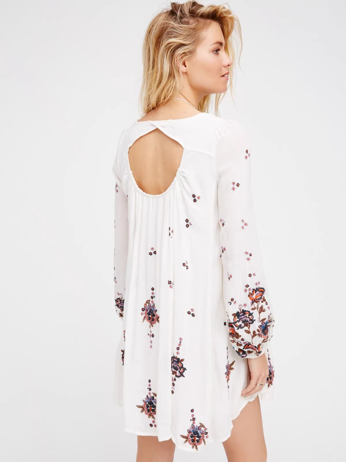 Loose Bohemian Embroidered Dress