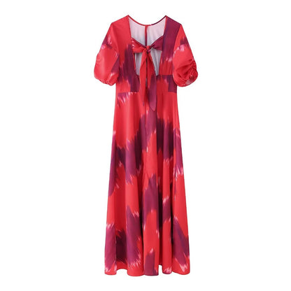 Printemps Été Femmes Vêtements Robe Personnalité Rue Tie Dye Femmes Dos Nu Dentelle Robe De Soirée