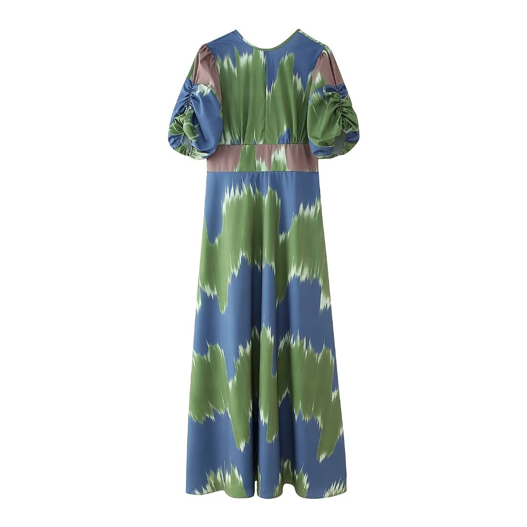 Printemps Été Femmes Vêtements Robe Personnalité Rue Tie Dye Femmes Dos Nu Dentelle Robe De Soirée