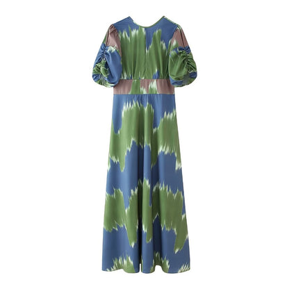 Printemps Été Femmes Vêtements Robe Personnalité Rue Tie Dye Femmes Dos Nu Dentelle Robe De Soirée