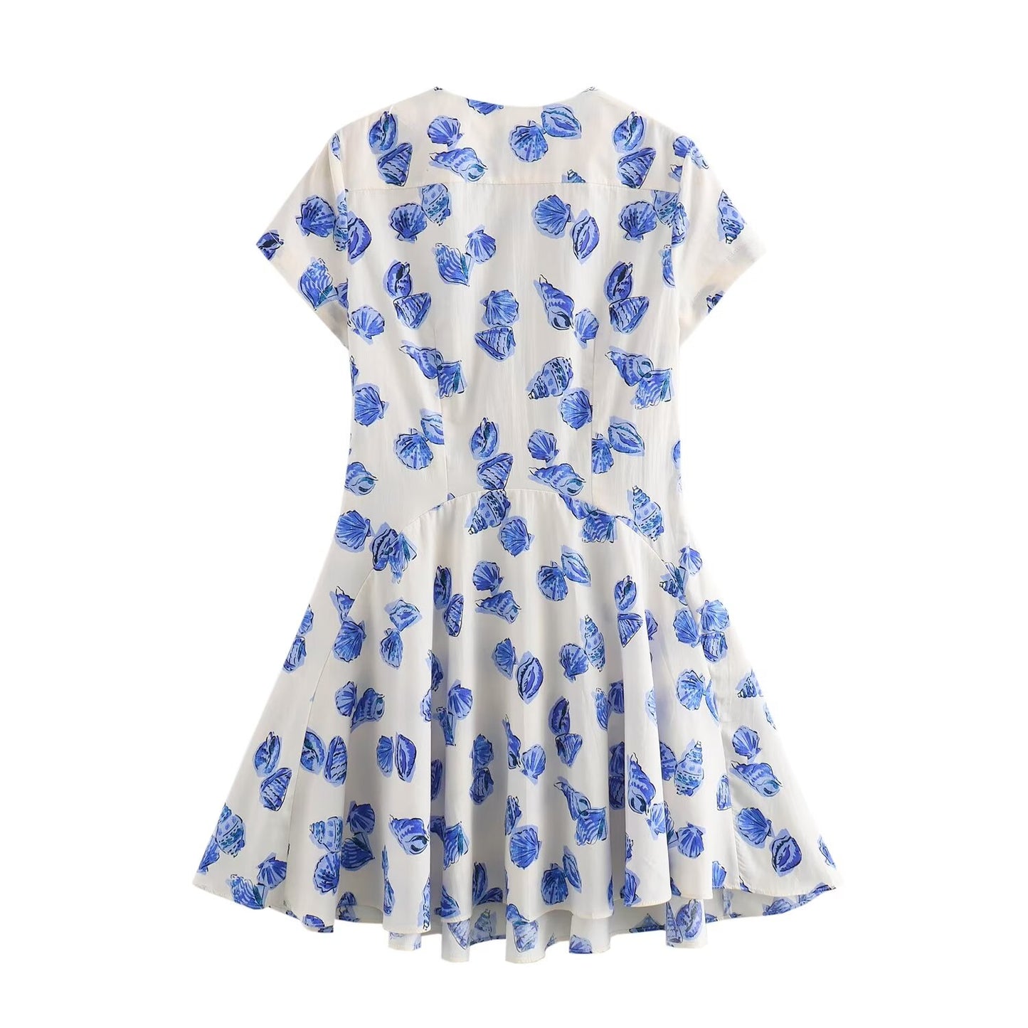 Women Clothing Print Round Neck Loose Casual Short Dress