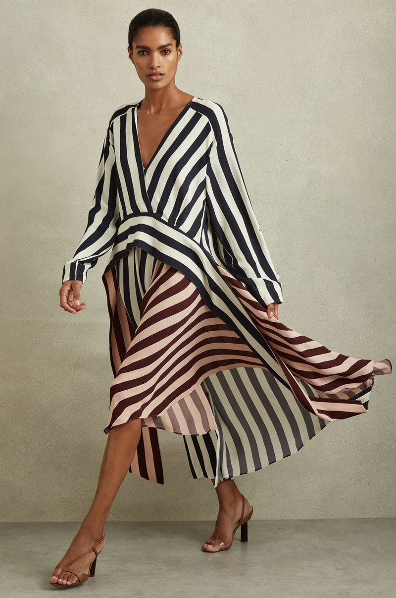 Women Clothing Long Sleeve Dress Women Clothing Loose Striped Dress Design Casual Dress