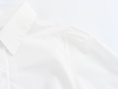 Robe chemise blanche Simple et décontractée pour femmes, vêtements d'été