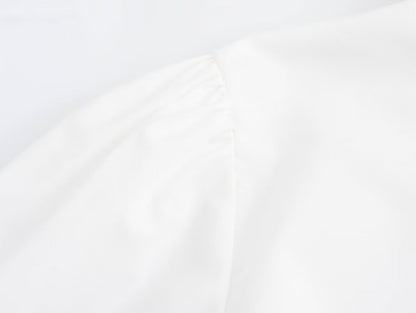 Robe chemise blanche Simple et décontractée pour femmes, vêtements d'été