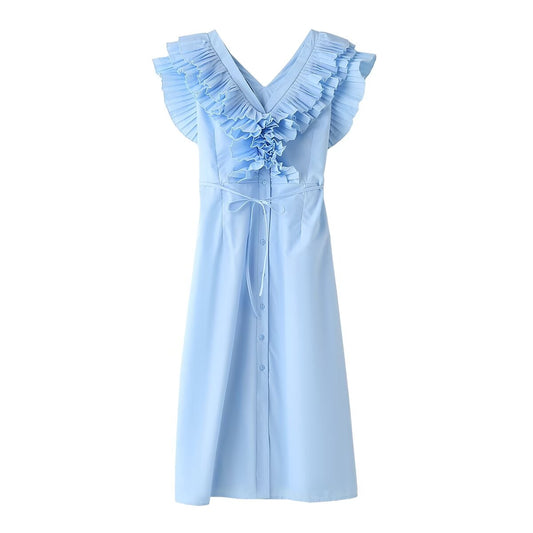 Robe plissée taille haute de printemps, robe Maxi pour femmes