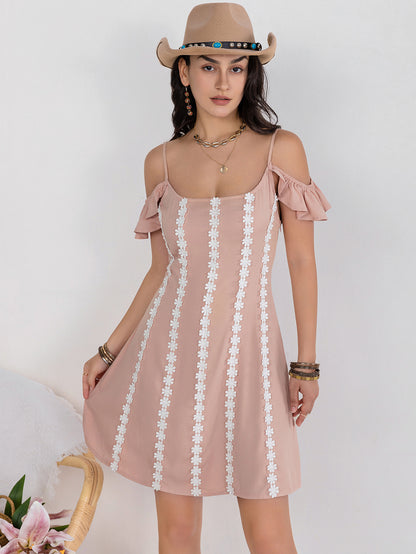 Vestido largo de encaje floral sin mangas con tirantes finos para mujer Vestido de mujer